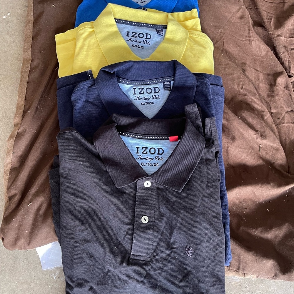 Izod Men's Polo Shirt Collection - Black, Navy, Yellow